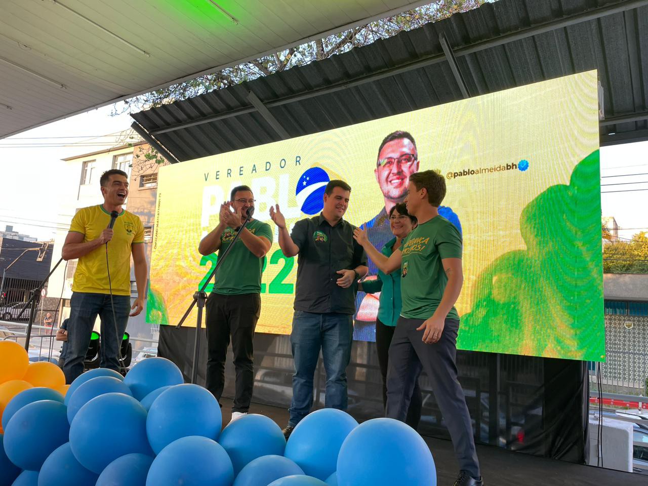 Bruno Engler e Nikolas Ferreira participaram de evento para lançamento da candidatura de Pablo Almeida (PL), que concorre para vereador