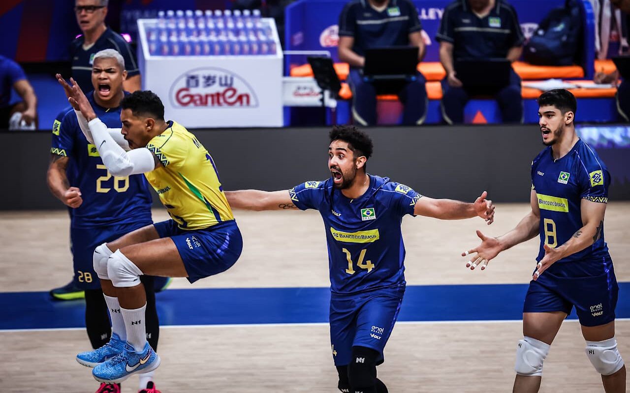 Brasil x Cuba, pela VNL masculina, no Maracanãzinho (Foto: VNL)