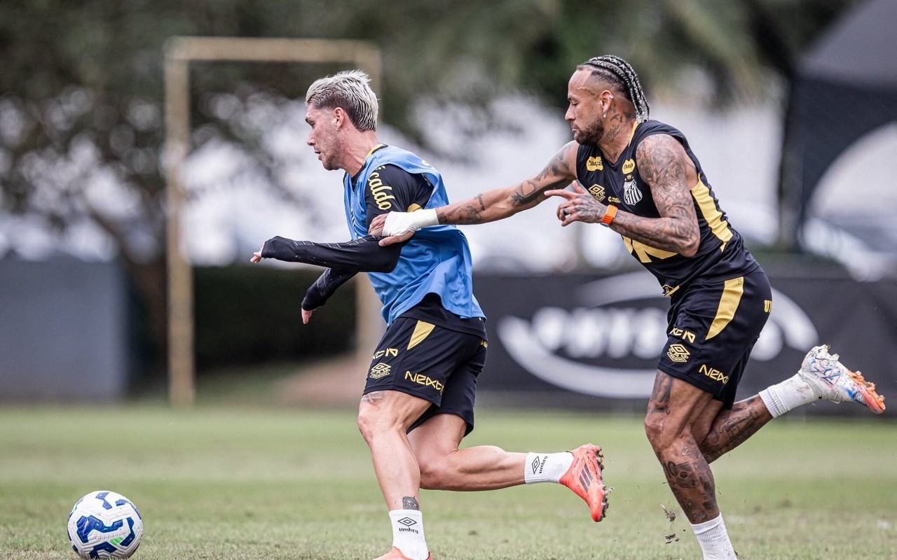 Atividade do Santos no CT Rei Pelé (Foto: Raul Baretta/ Santos FC)