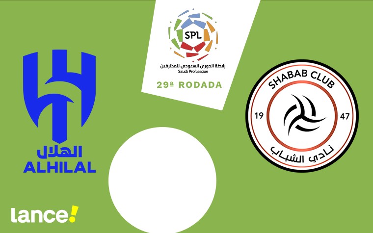 Al-Hilal e Al-Shabab se enfrentam pela 29ª rodada do Campeonato Saudita (Foto: Arte/Lance!)