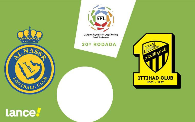 Al-Nassr e Al-Ittihad se enfrentam pela 30ª rodada do Campeonato Saudita, veja onde assistir (Foto: Arte/Lance!)