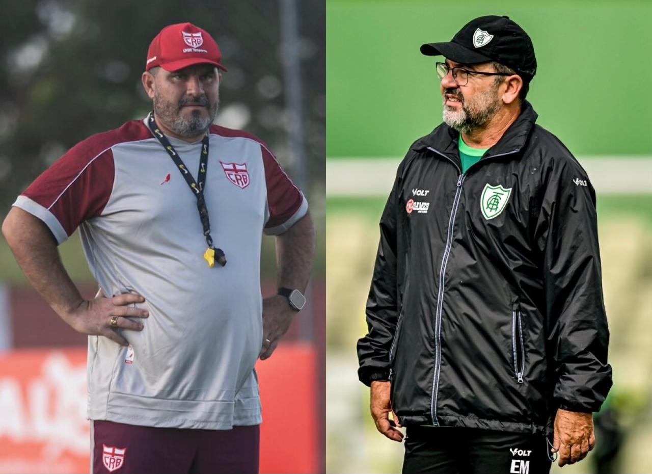 Eduardo Barroca e Enderson Moreira, técnicos de CRB e América, respectivamente, se enfrentam nesta quinta (26)