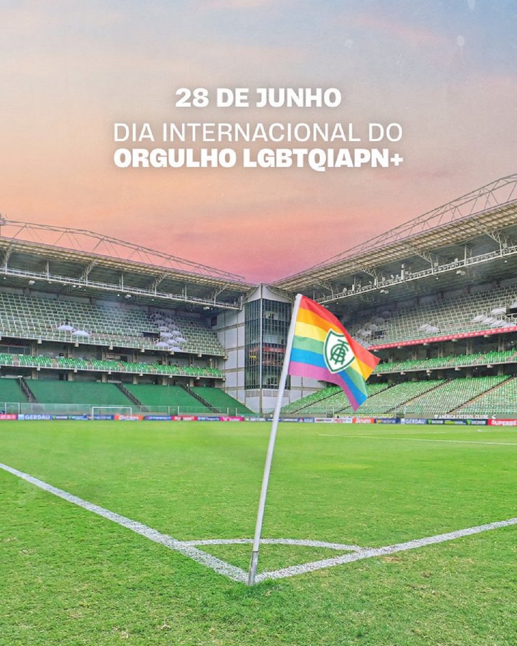 América postou mensagem de apoio no Dia do Orgulho LGBTQIAPN+ 
