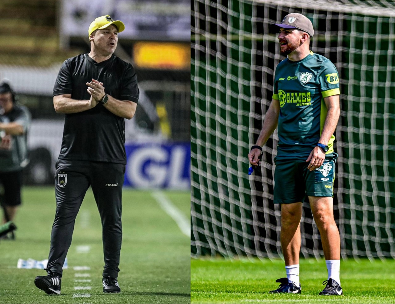 Rogério Corrêa, técnico do Volta Redonda, e William Batista, comandante do América, se enfrentam neste domingo (1°)
