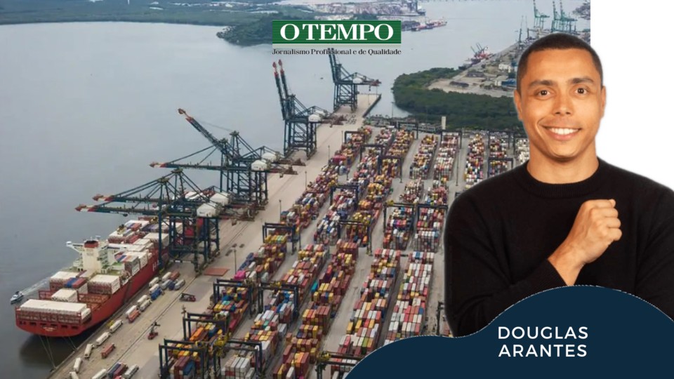 Carregamento de navios no porto de Santos