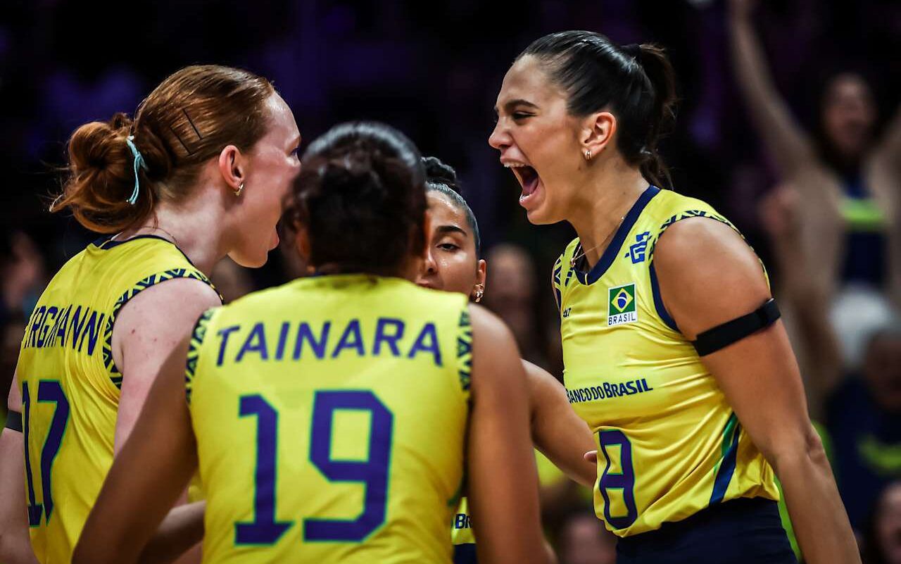 Brasileiras tiveram jogo difícil, mas venceram (Foto: Divulgação / VNL)