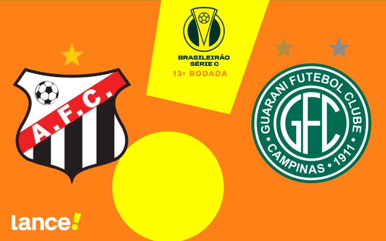 Anápolis e Guarani se enfrentam pela 13ª rodada da Série C do Campeonato Brasileiro (Arte: Lance!)