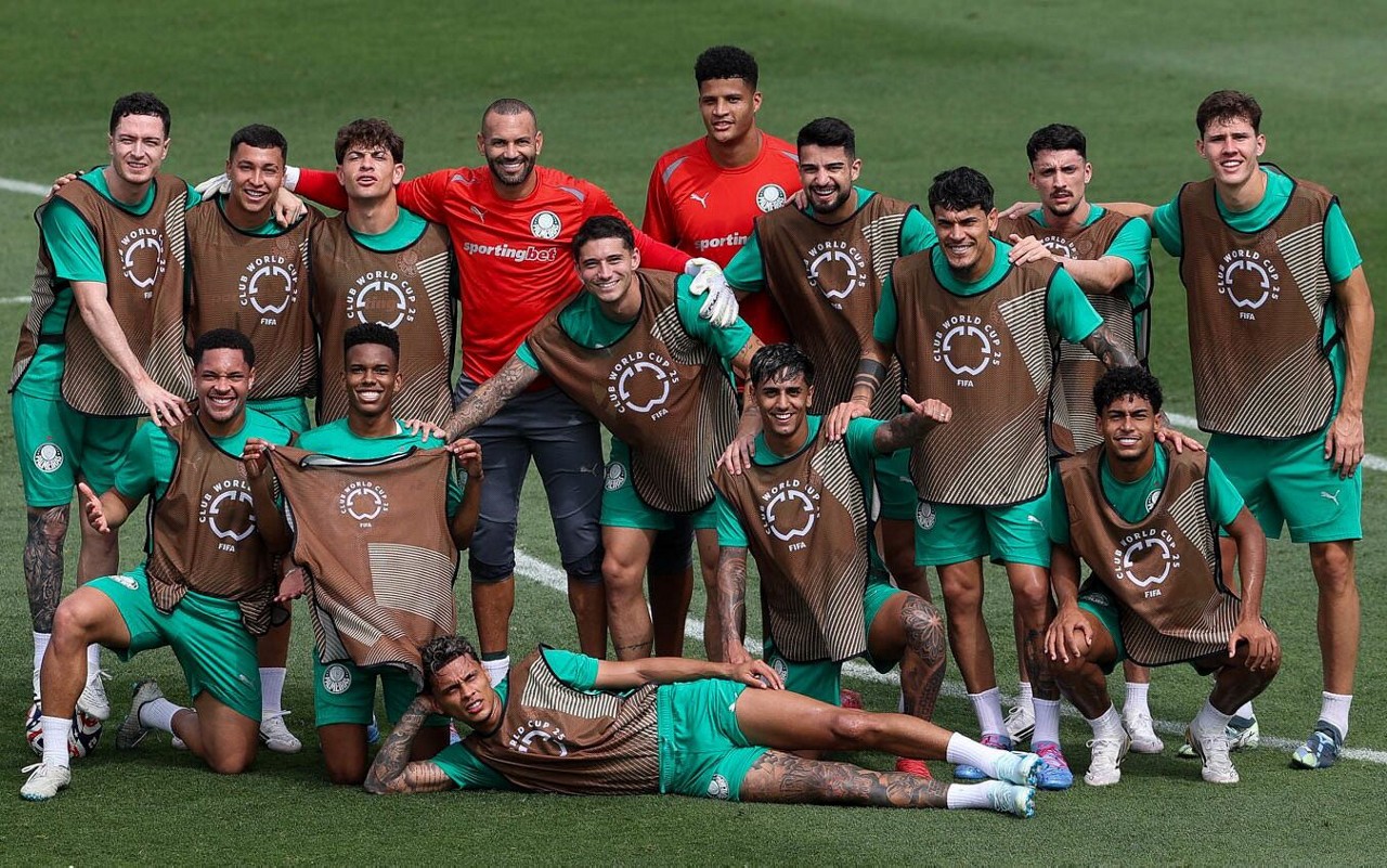 Elenco do Palmeiras em treinamento nos Estados Unidos (Foto: Cesar Greco/Palmeiras)