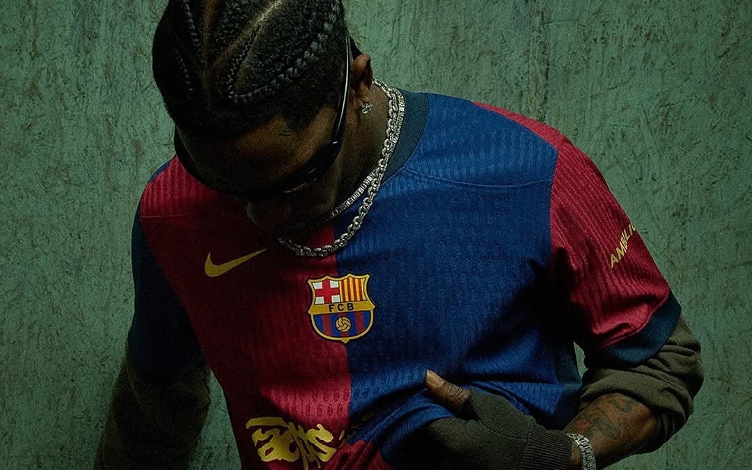 Símbolo de Travis Scott estampará a camisa do Barcelona no El Clásico (Foto: Divulgação/Barcelona)