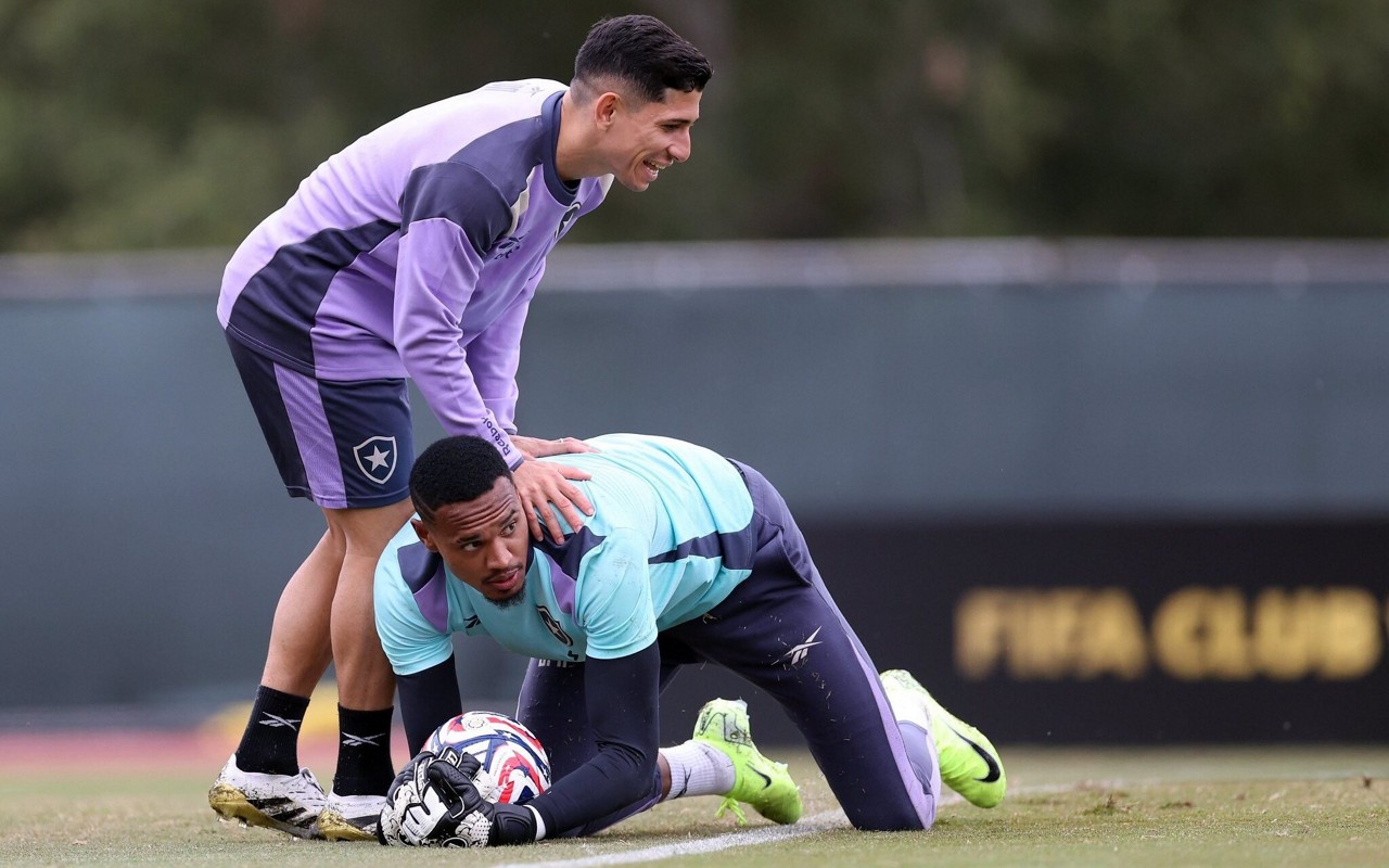 John e Savarino em treino do Botafogo nos Estados Unidos (Foto: Vítor Silva/Botafogo)