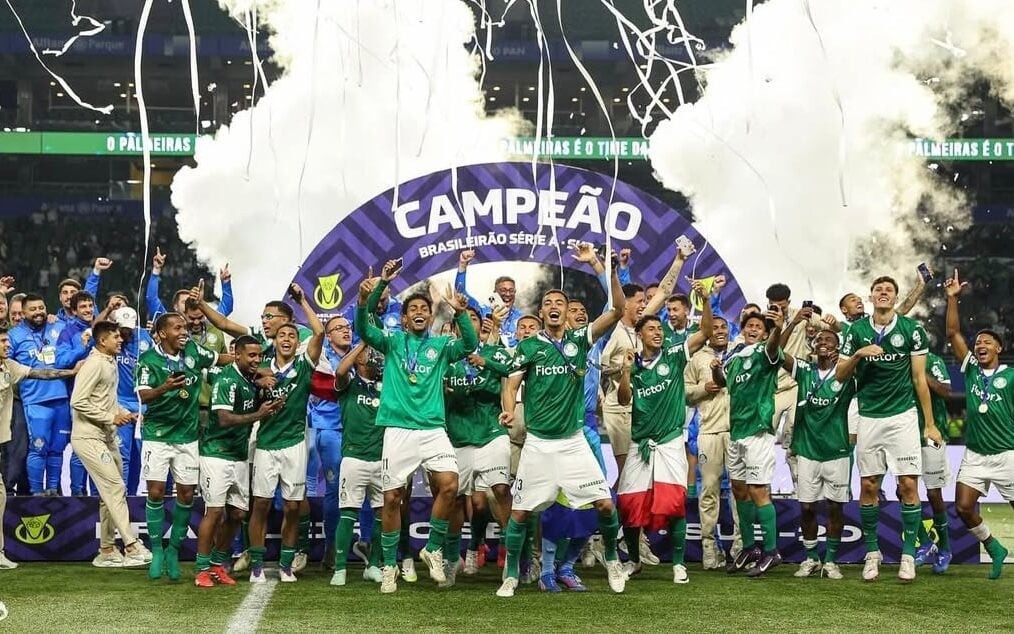 Palmeiras celebra título brasileiro sub-20 2025 (Foto: Fabio Menotti/Palmeiras)