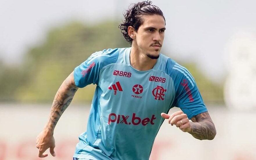 Pedro em treino do Flamengo (Foto: Gilvan de Souza/ Flamengo)