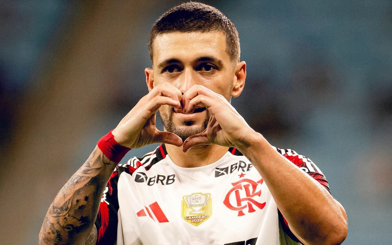 Arrascaeta comemora gol pelo Flamengo (Foto: Adriano Fontes/Flamengo)