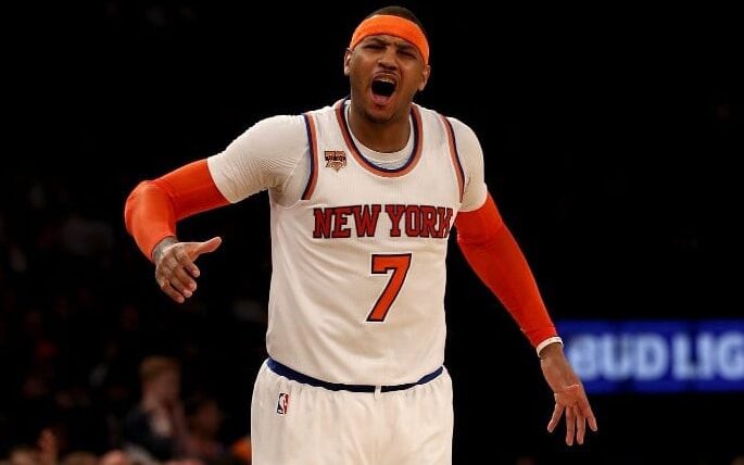 Carmelo Anthony em ação pelo New York Knicks (Foto: Elsa/Getty Images/AFP)