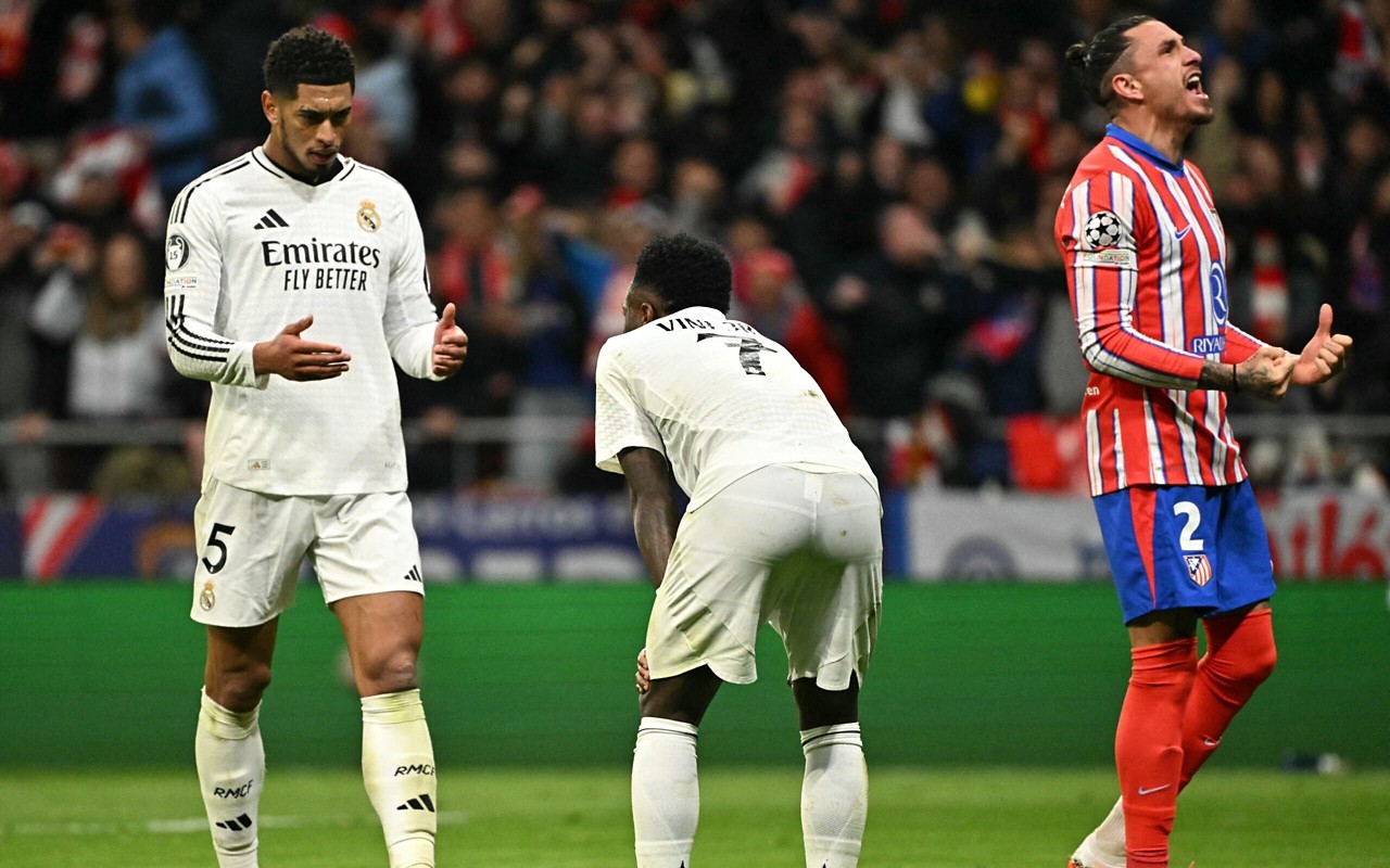 Vini Jr lamenta perda de pênalti em Real Madrid x Atlético de Madrid (Foto: Javier Soriano / AFP)