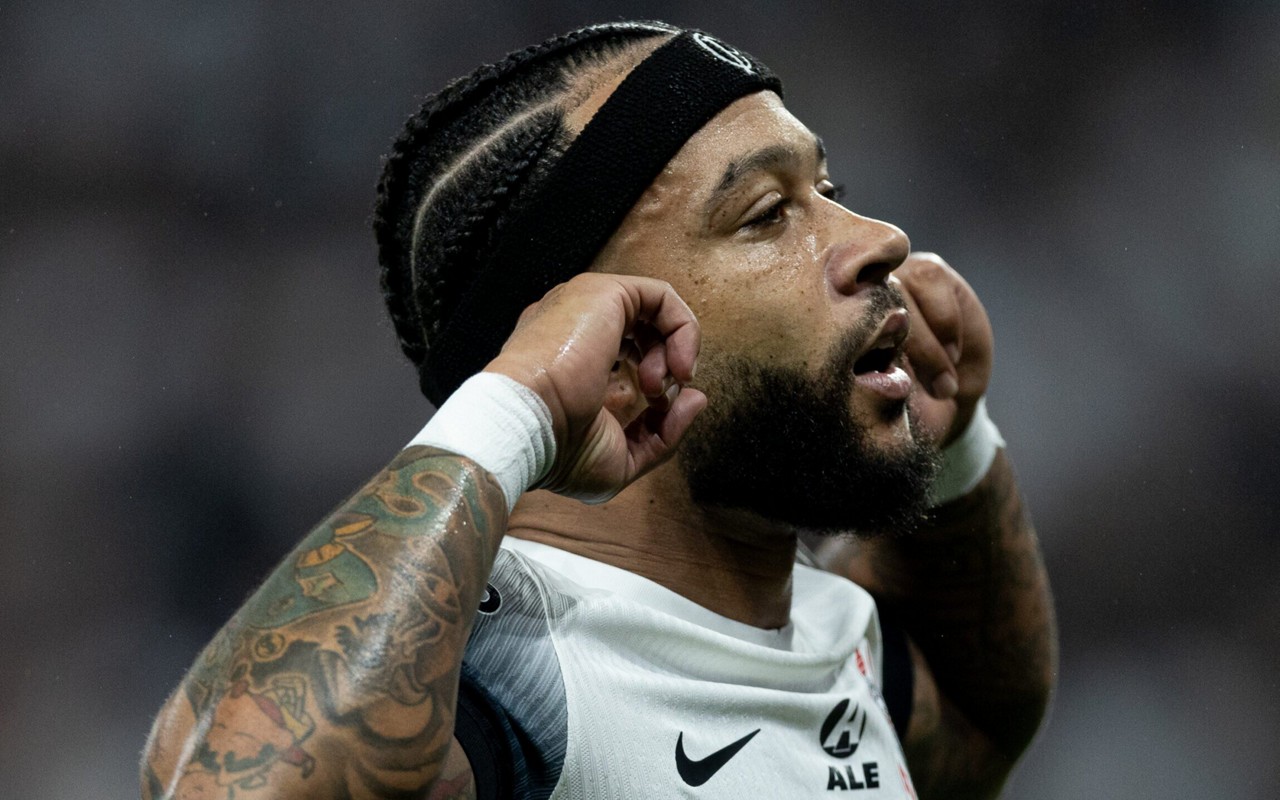 Memphis comemora gol em Corinthians x Bahia (Foto: Rodrigo Coca/Agência Corinthians)