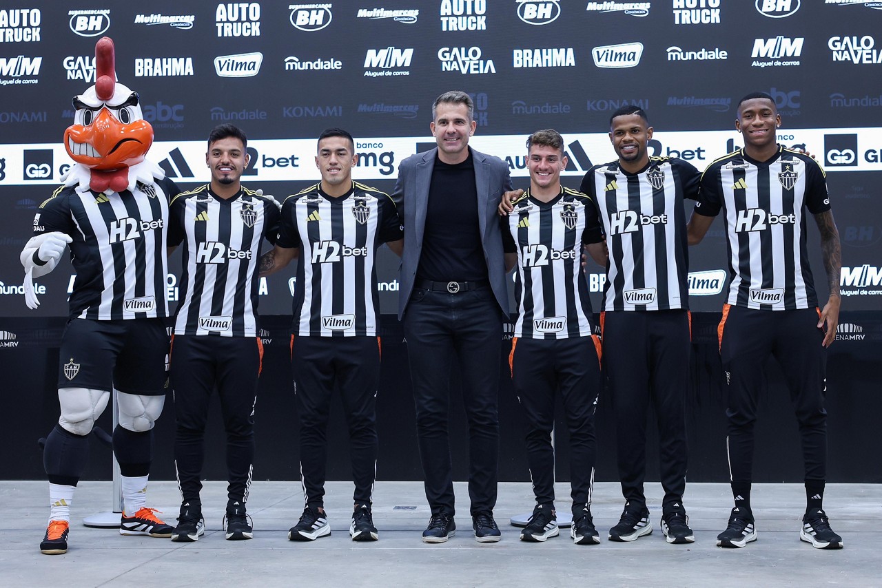 Gabriel Menino, Cuello, Victor Bagy, Natanael, Júnior Santos e Patrick, do Atlético