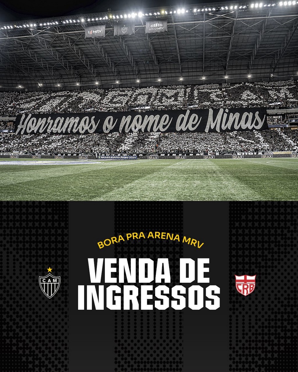 Atlético já iniciou venda de ingressos para duelo de volta com o CRB, pelas oitavas de final da Copa do Brasil