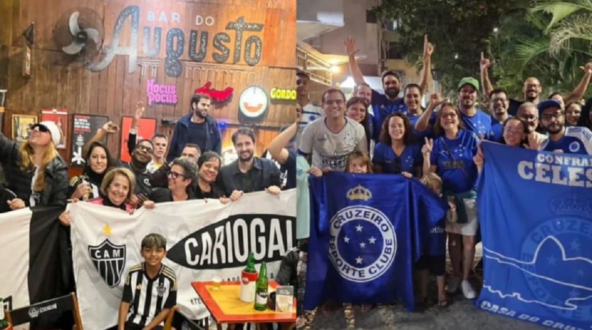 Torcedores se reúnem no Rio de Janeiro para ver Atlético x Cruzeiro