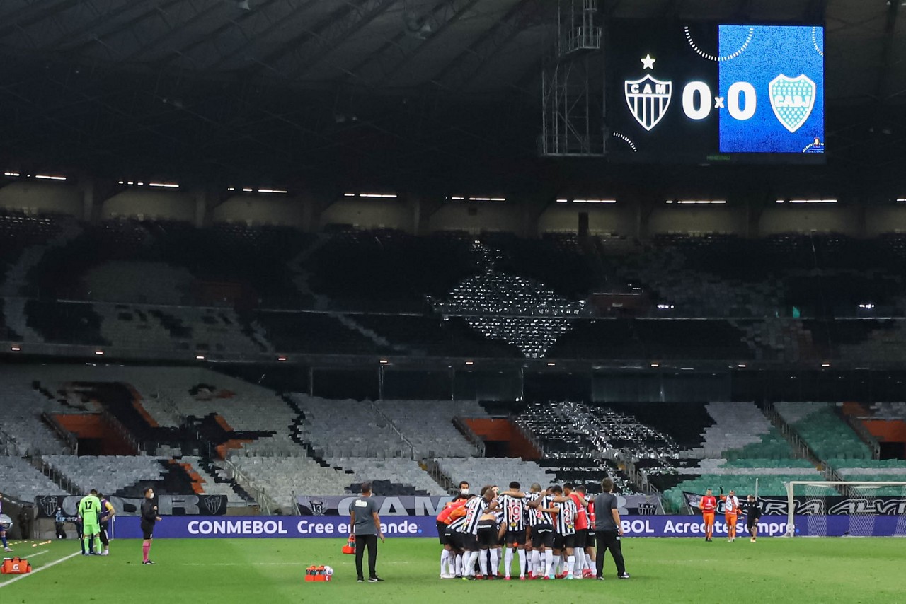 Atlético não teve a presença da torcida no Mineirão contra o Boca Juniors em 2021