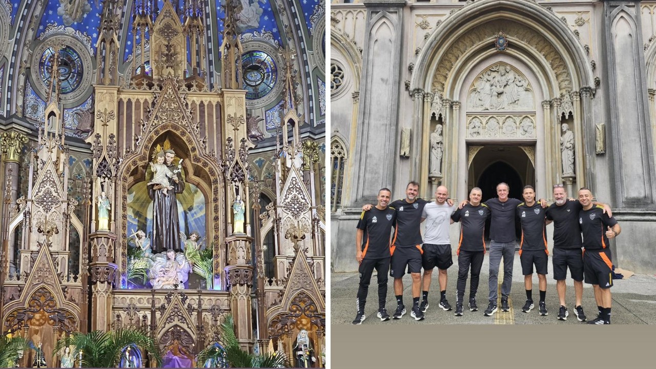 Cuca e comissão técnica visitaram igreja antes de Atlético x Santos