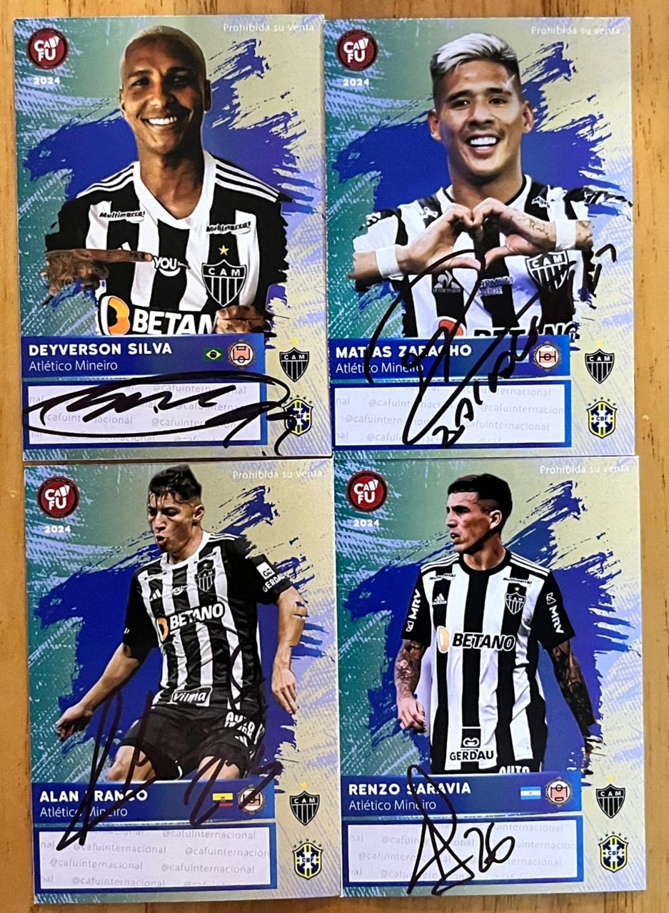 Cards assnados pelos jogadores do Atlético