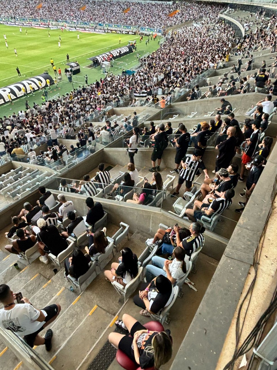 Hulk (esquerda) e Tardelli (direita) nos camarotes do Mineirão