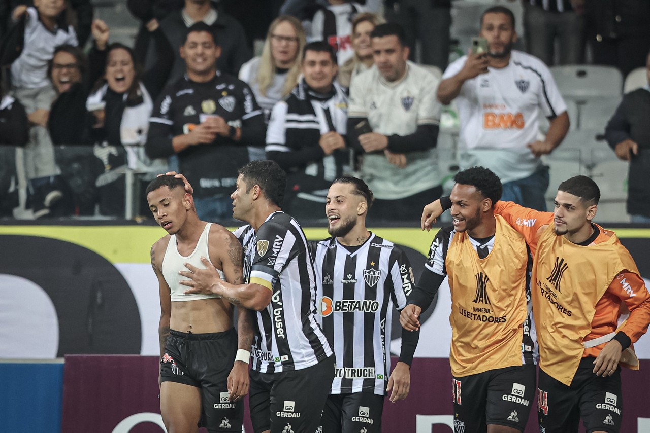 O atacante Savinho marcou um golaço na vitória do Atlético por 3 a 1 sobre o Del Valle na Libertadores de 2022