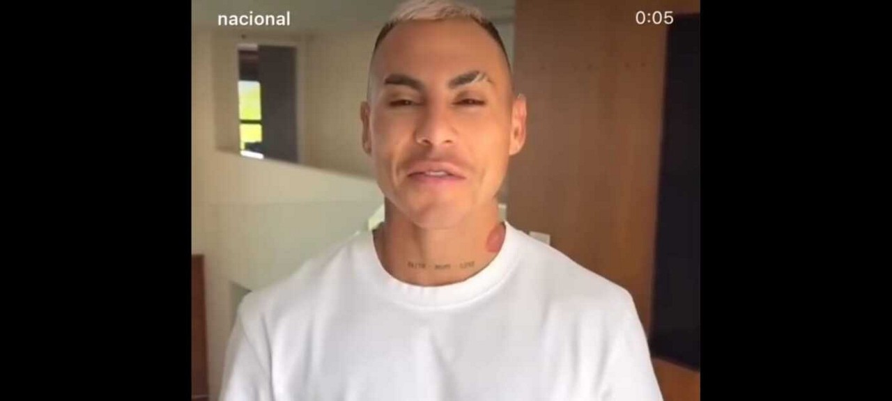 Eduardo Vargas em vídeo publicado nas redes sociais do Nacional, do Uruguai