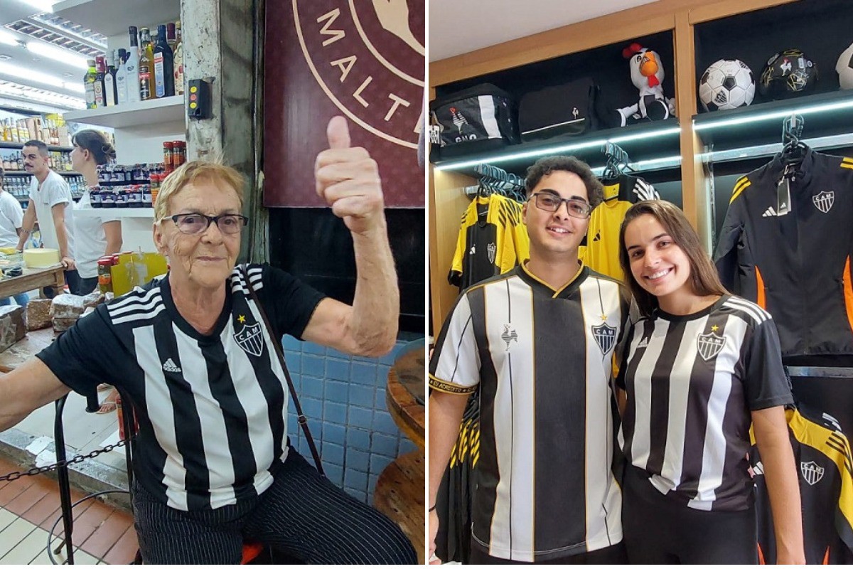 Torcedores coloriram o Centro de BH de preto e branco neste domingo 