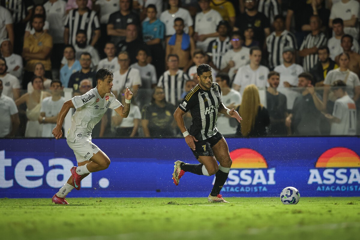 Atlético perdeu por 2 a 0 no Brasileirão para o Santos