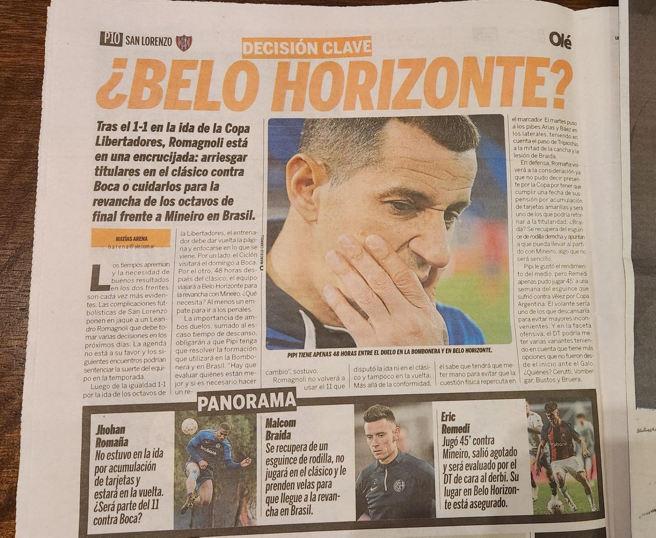 San Lorenzo joga o clássico contra o Boca Juniors no domingo