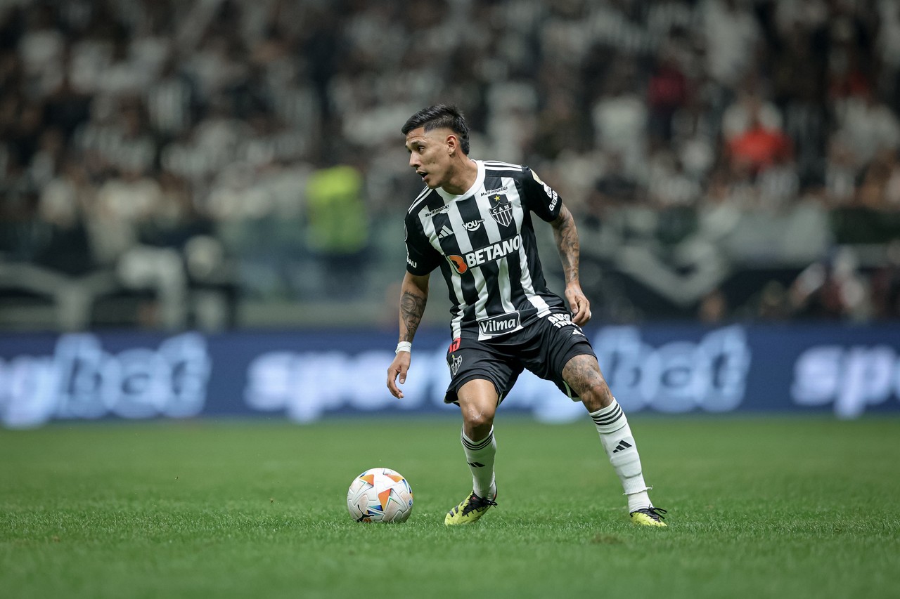 Zaracho durante jogo contra o San Lorenzo, na Arena MRV, pela Copa Libertadores 