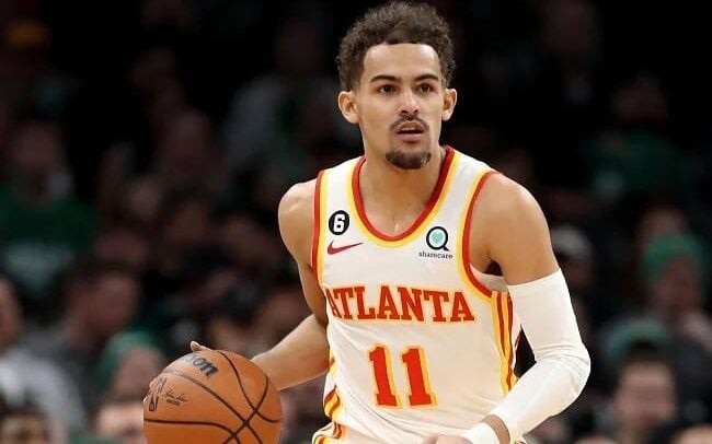 Trae Young em ação pelo Atlanta Hawks na NBA (Foto: Maddie Meyer / AFP)