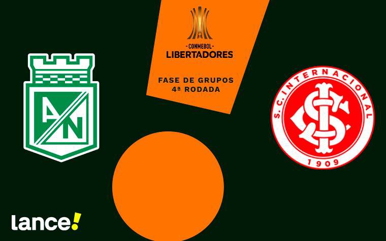 Atlético Nacional e Internacional se enfrentam pela quarta rodada da fase de grupos da Libertadores (Arte: Lance!)
