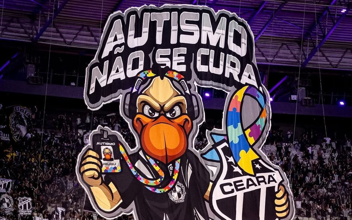 “Autismo não se cura, se compreende”: veja homenagem da torcida do Ceará