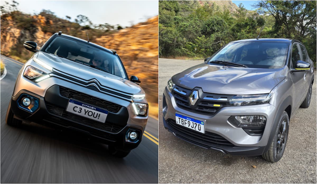 Citroën C3 You! e Renault Kwid Iconic estão entre os modelos mais acessíveis no Brasil