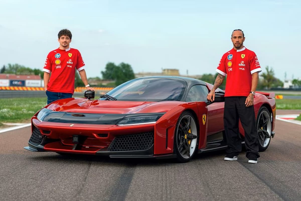 Leclerc e Hamilton sentiram o 'gostinho' de acelerar o mais novo supercarro da Ferrari