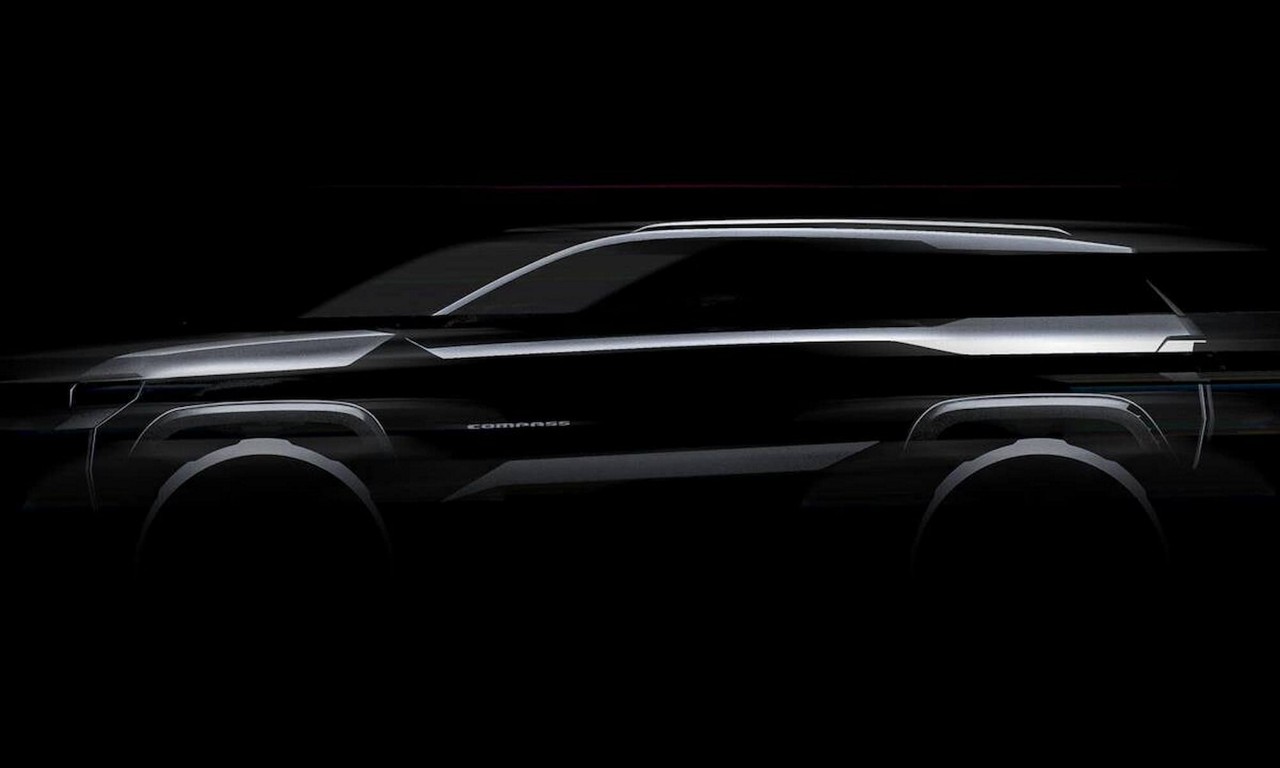 Nova geração do Jeep Compass teve apenas este teaser oficial divulgado até então