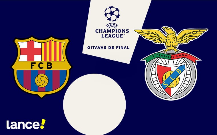 Barcelona e Benfica jogam pela oitavas da Champions (Foto: Lance!)