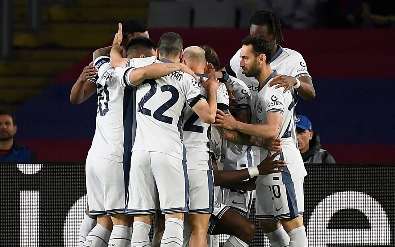 Marcus Thuram comemora gol contra o Barcelona pela semifinal da Champions League de 2025 (Foto: AFP)