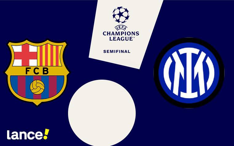 Barcelona e Inter de Milão se enfrentam pela Champions League (Arte: Lance!)