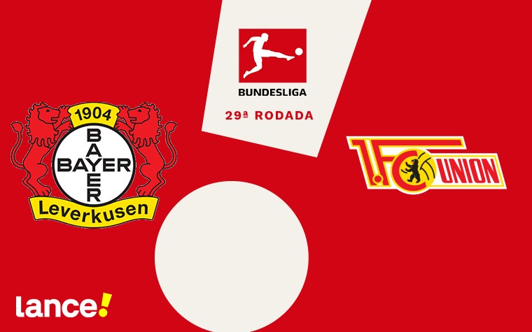 Bayer Leverkusen x Union Berlin pela Bundesliga (Foto: Arte/Lance!)