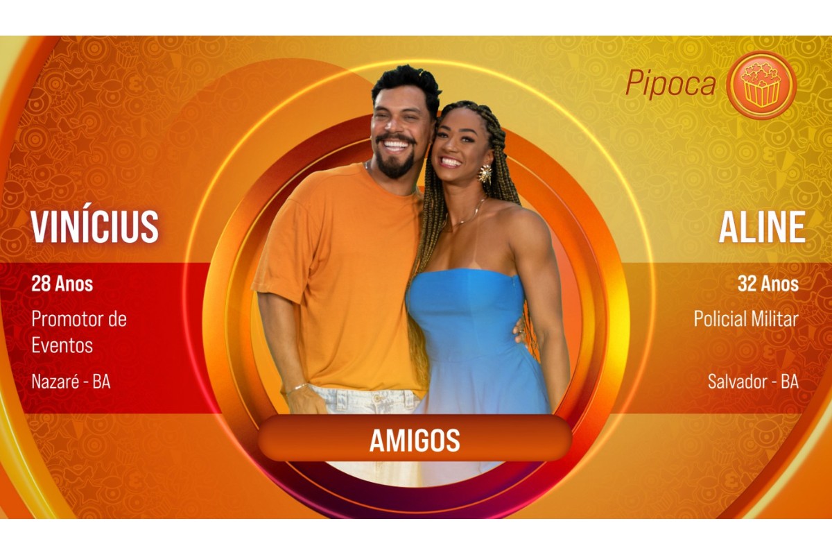 Os amigos Vinícios e Aline, da Bahia, estão no BBB 25