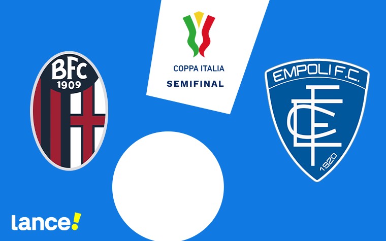 Bologna x Empoli pela semifinal da Copa da Itália (Foto: Arte/Lance!)