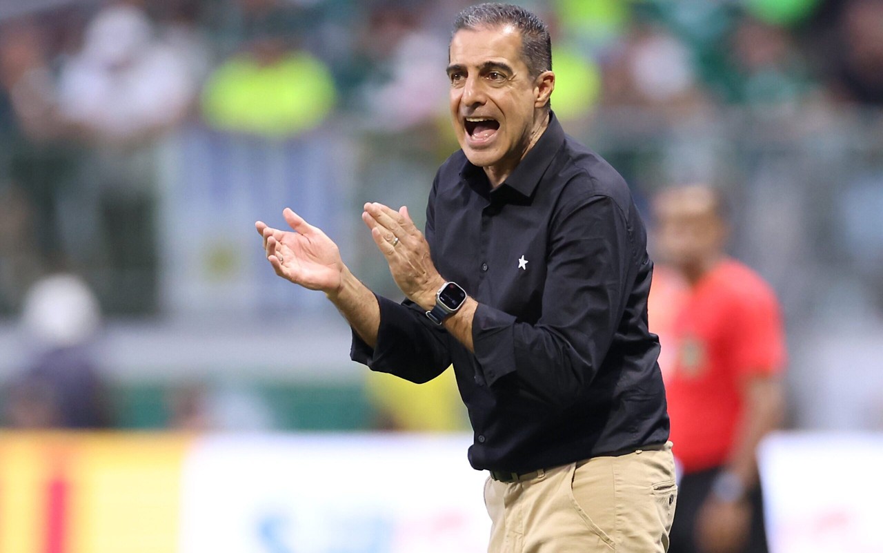 Renato Paiva, técnico do Botafogo, em partida contra o Palmeiras pelo Brasileirão (Foto: Vitor Silva/ Botafogo)
