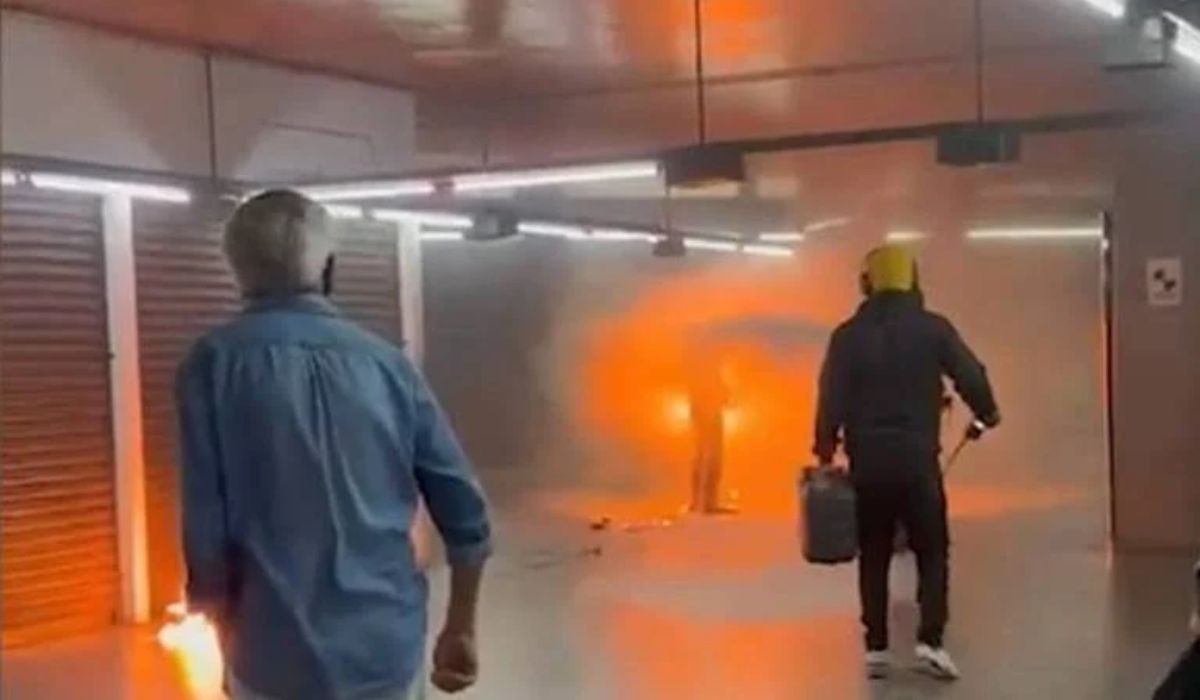 A cena assustou quem ava pelo local e também quem estava nos vagões