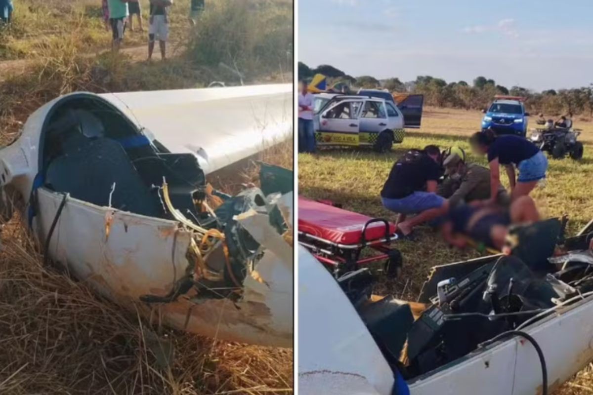 Avião Planador partiu ao meio ao cair em Goiás