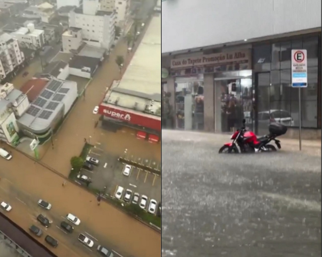 Importantes avenidas em Balneário Camboriú amanheceram alagadas na manhã desta quinta-feira (16/01/2025)