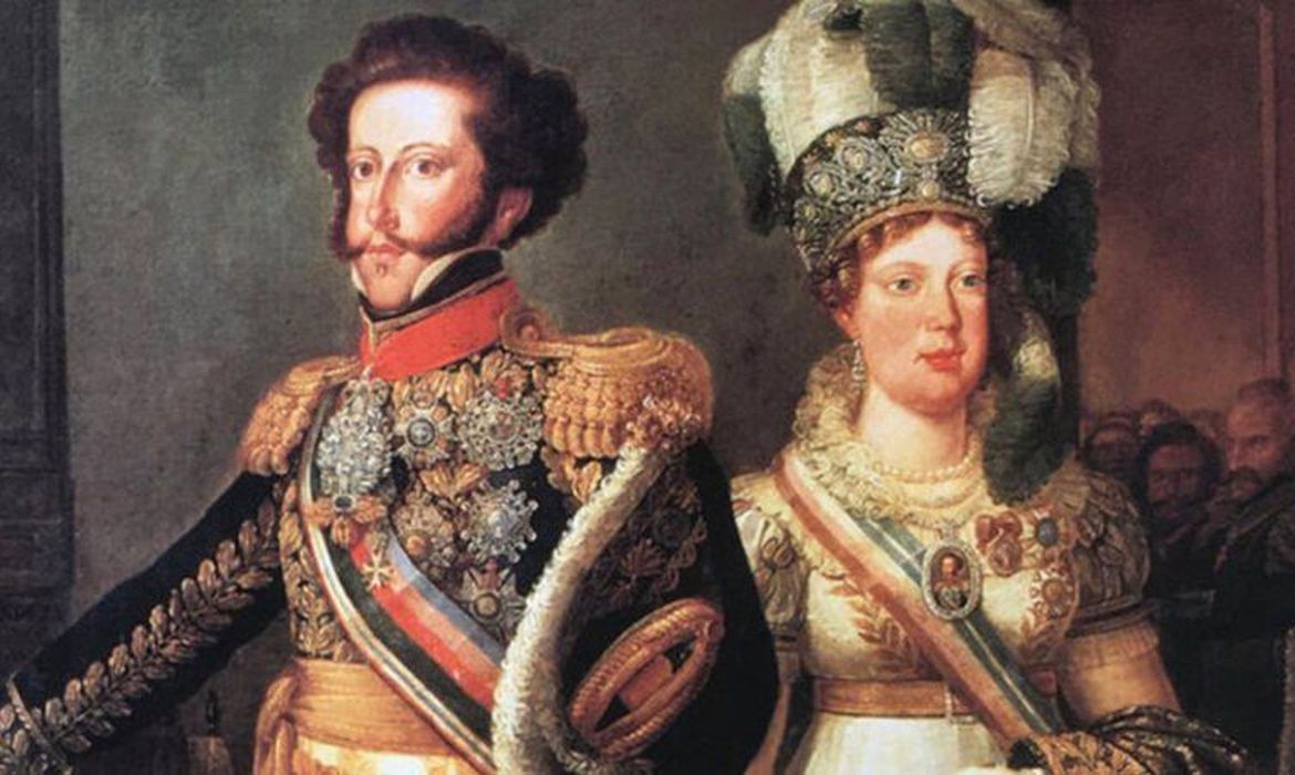 Retrato de dom Pedro I e princesa Leopoldina, pintado por Arnaud Julien Pallière